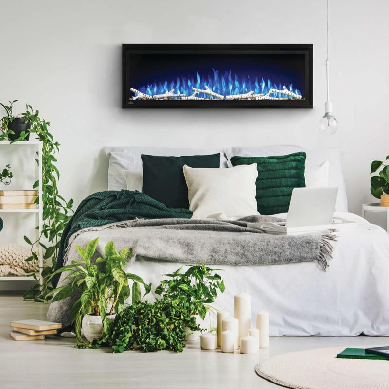 Napoleon Entice Black Linear Electric Fireplace with Glass Front