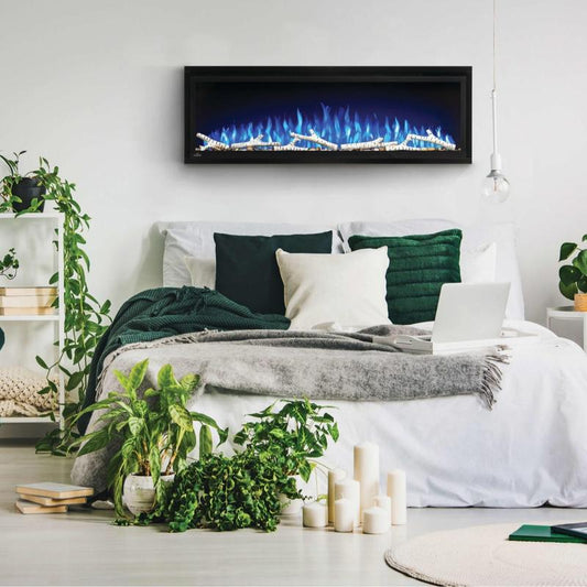 Napoleon Entice Black Linear Electric Fireplace with Glass Front
