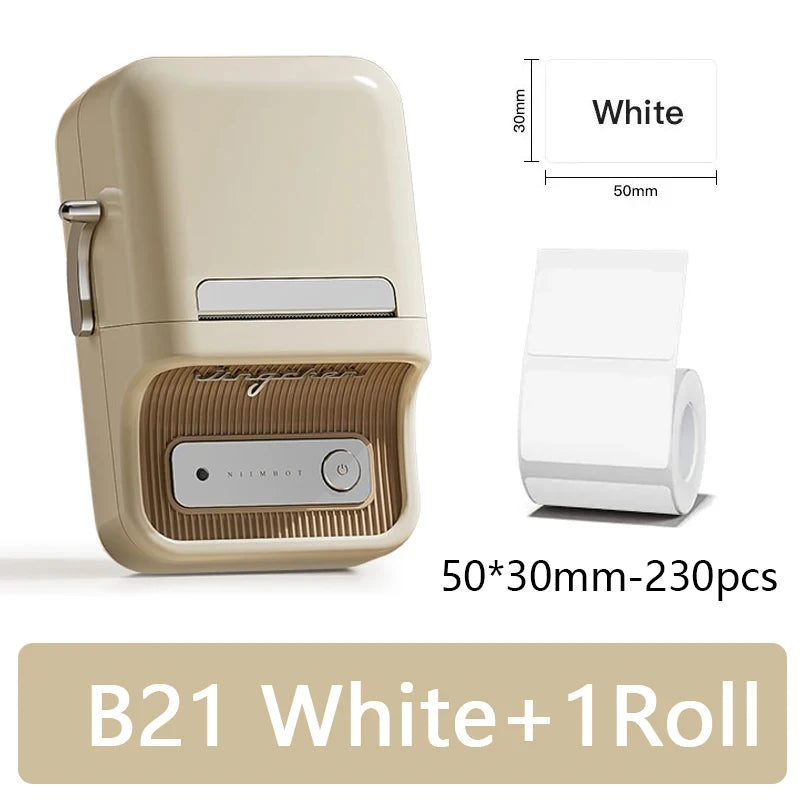 B21 Mini Portable Thermal Label Printer Office Supplies Mini Adhesive Sticker Printers without Ink for Phone