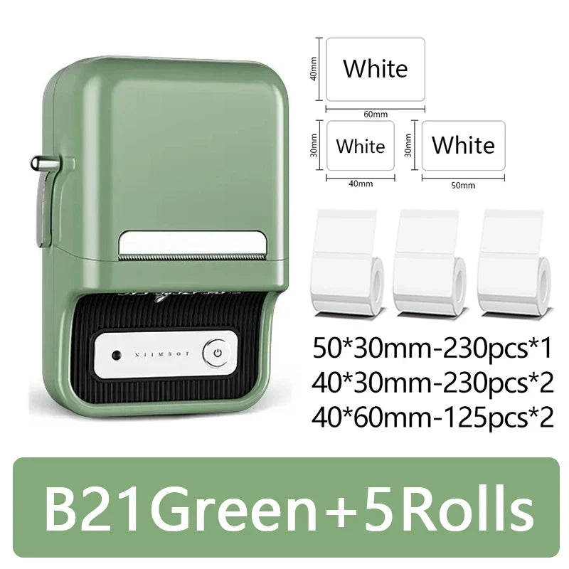 B21 Mini Portable Thermal Label Printer Office Supplies Mini Adhesive Sticker Printers without Ink for Phone