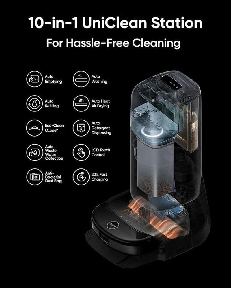 【Eufylive】Eufy S1 Pro Omni Robot Vacuum with All-In-One Station, Floor Washing Robot Vacuum and Mop, 8000 Pa Suction, Obstacle Avoidance, Auto Mop Washing & Drying, Self-Emptying｜Spingtok