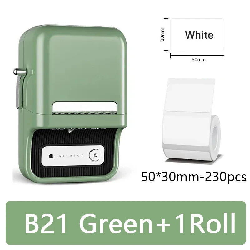 B21 Mini Portable Thermal Label Printer Office Supplies Mini Adhesive Sticker Printers without Ink for Phone
