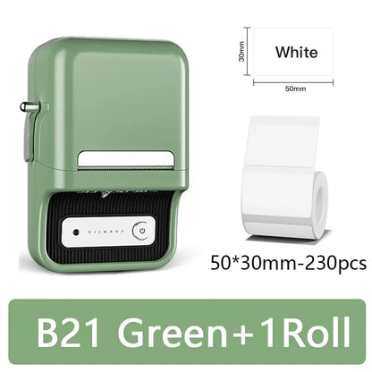 B21 Mini Portable Thermal Label Printer Office Supplies Mini Adhesive Sticker Printers without Ink for Phone