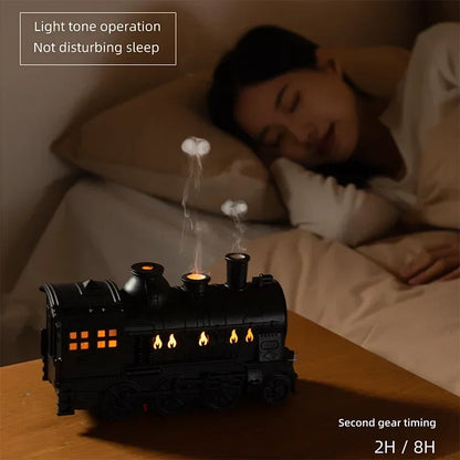 Mini Train-Shaped Ultrasonic Aromatherapy Essential Oil Diffuser and Humidifier with LED Light