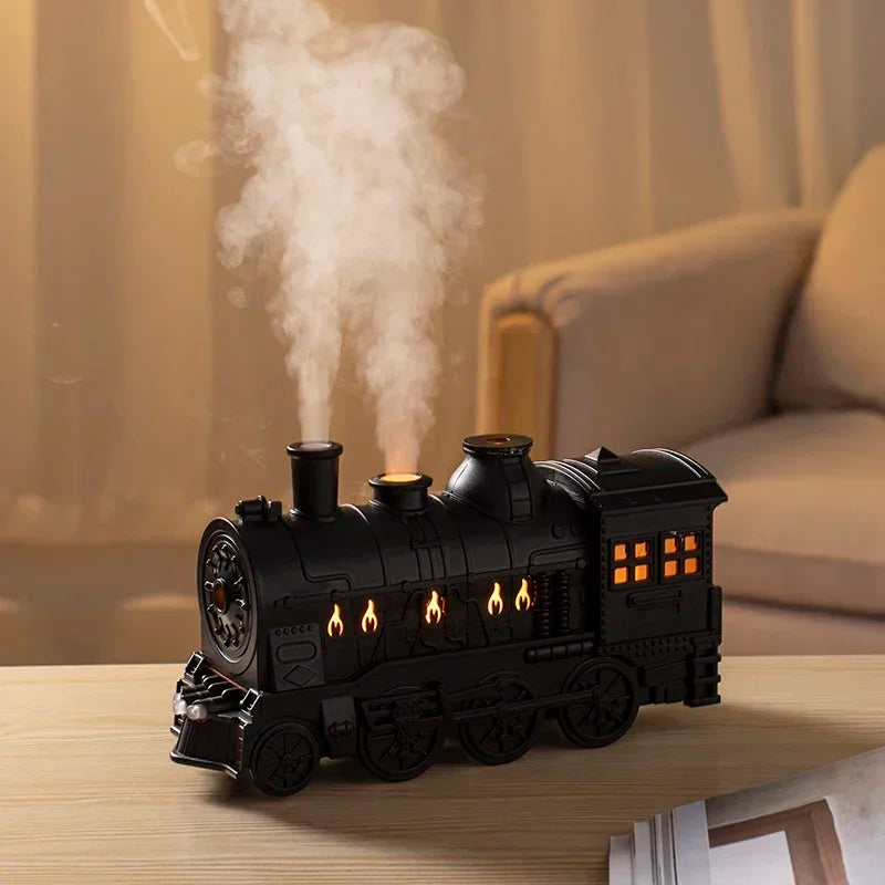 Mini Train-Shaped Ultrasonic Aromatherapy Essential Oil Diffuser and Humidifier with LED Light