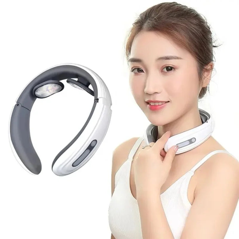 6-Mode Electric Neck Massager with EMS Pulse and Infrared Heat for Muscle Relaxation and Cervical Pain Relief