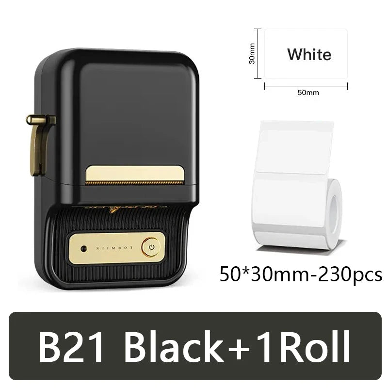 B21 Mini Portable Thermal Label Printer Office Supplies Mini Adhesive Sticker Printers without Ink for Phone