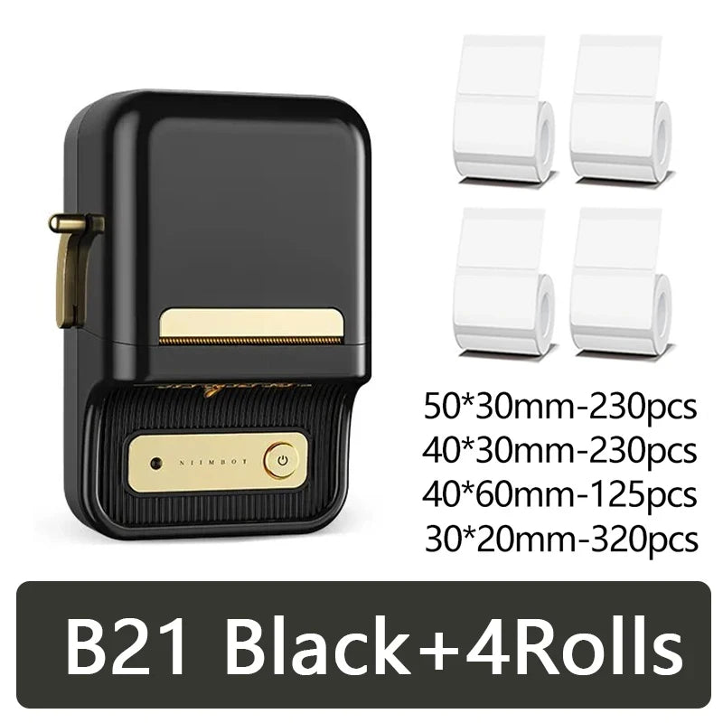 B21 Mini Portable Thermal Label Printer Office Supplies Mini Adhesive Sticker Printers without Ink for Phone