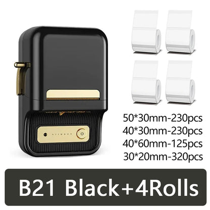 B21 Mini Portable Thermal Label Printer Office Supplies Mini Adhesive Sticker Printers without Ink for Phone