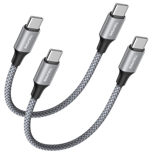 1Ft, 2 Pack Short USB C to USB C Cable Fast Charging 60W, PD Type C Charger Cord for Iphone 16 15 Pro Max Plus, for Samsung Galaxy S24 S23 S22 Ultra Z Flip6/Fold6, for Macbook/Ipad Pro