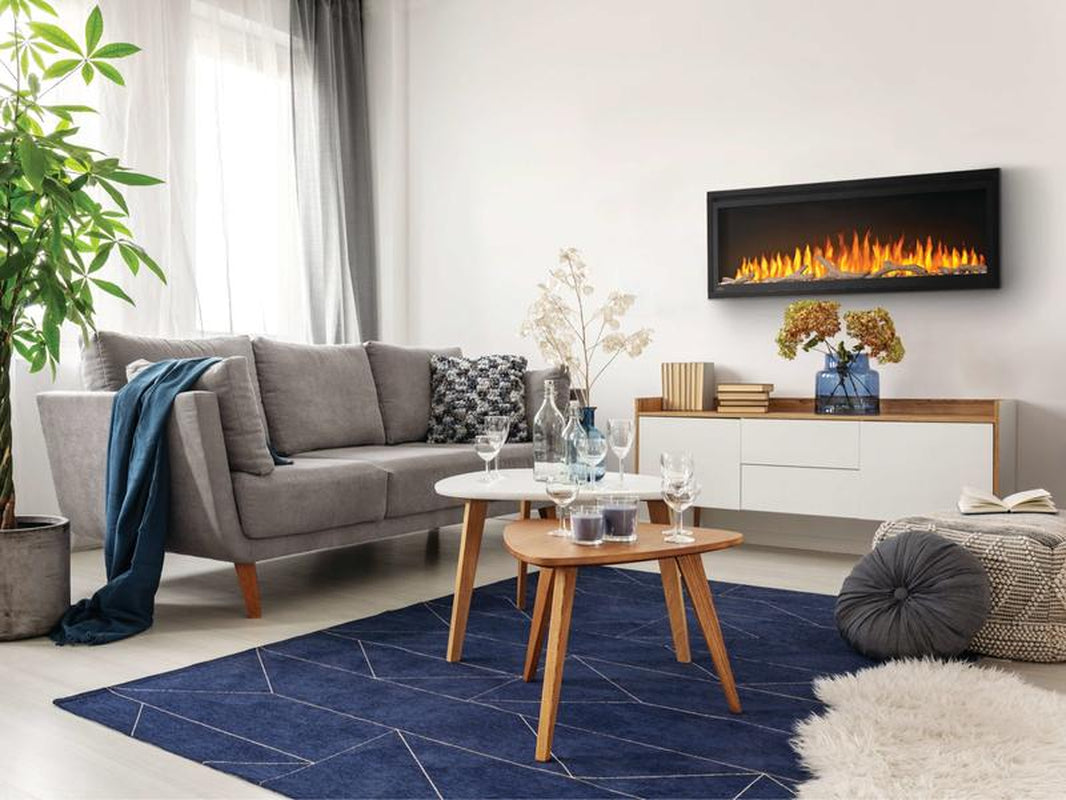 Napoleon Entice Black Linear Electric Fireplace with Glass Front