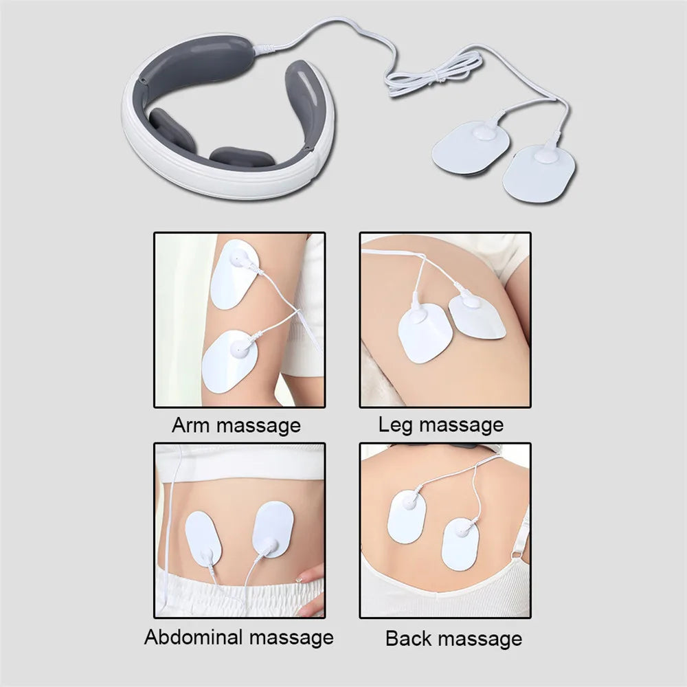 6-Mode Electric Neck Massager with EMS Pulse and Infrared Heat for Muscle Relaxation and Cervical Pain Relief