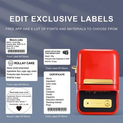 B21 Mini Portable Thermal Label Printer Office Supplies Mini Adhesive Sticker Printers without Ink for Phone