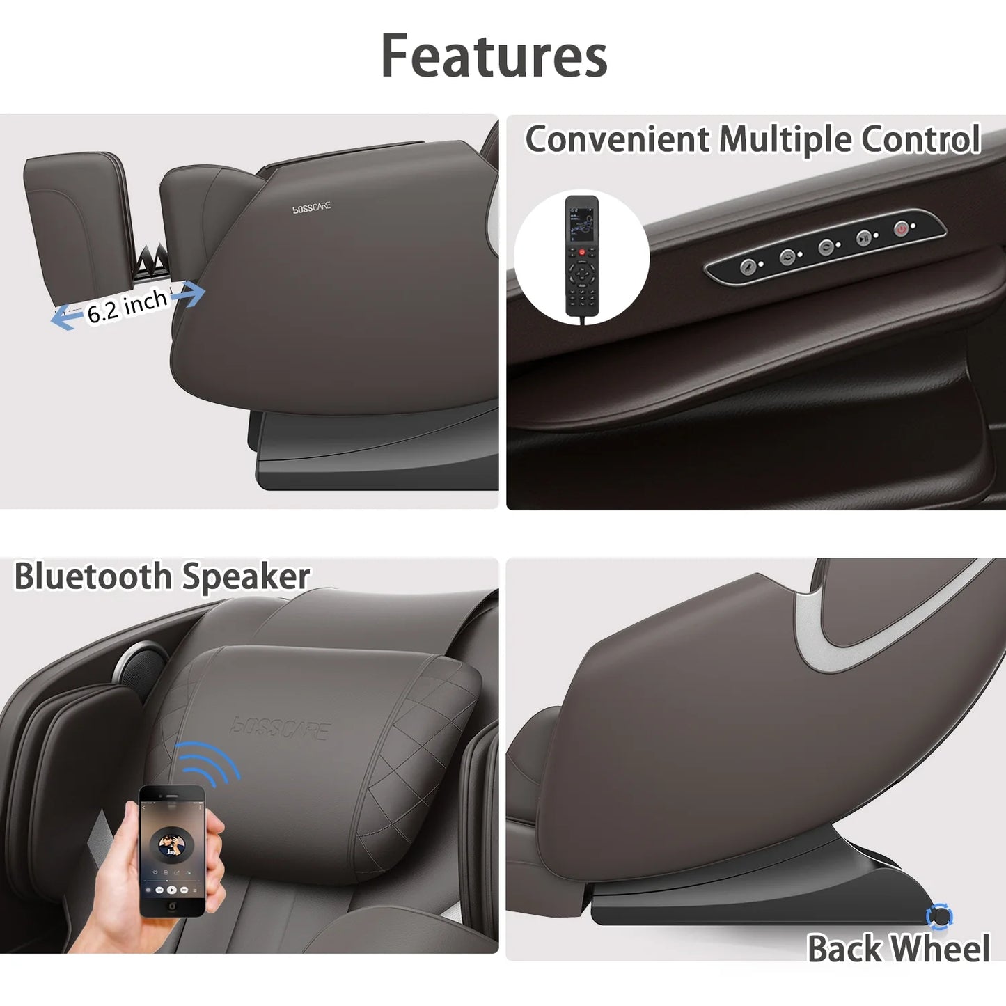 Massage Chair Zero Gravity Full Body with Airbag Massage, Brown
