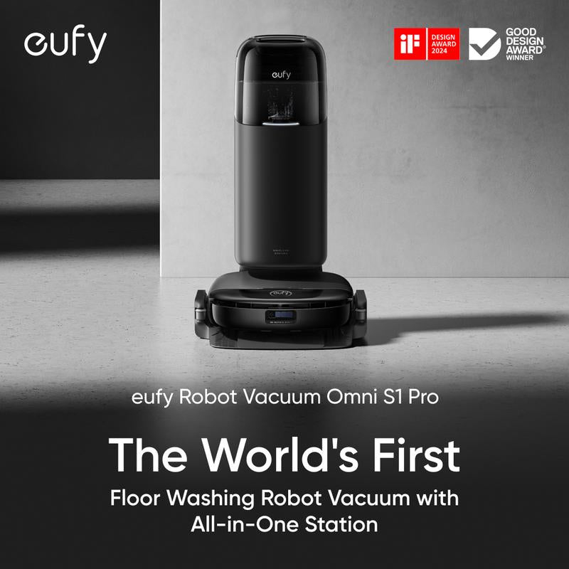 【Eufylive】Eufy S1 Pro Omni Robot Vacuum with All-In-One Station, Floor Washing Robot Vacuum and Mop, 8000 Pa Suction, Obstacle Avoidance, Auto Mop Washing & Drying, Self-Emptying｜Spingtok