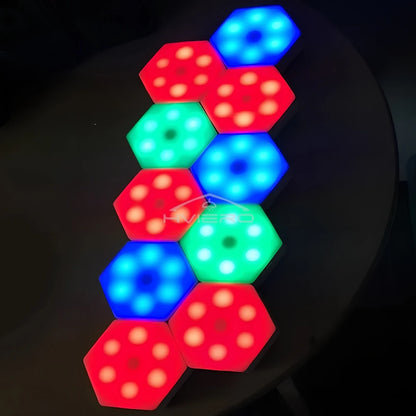 RGB Led Wall Light Hexagon Honeycomb Lamps Room Decoration Touch Sensor Night Lights Modern Bedroom Ambient Lamp Remote Control