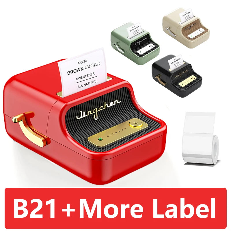 B21 Mini Portable Thermal Label Printer Office Supplies Mini Adhesive Sticker Printers without Ink for Phone